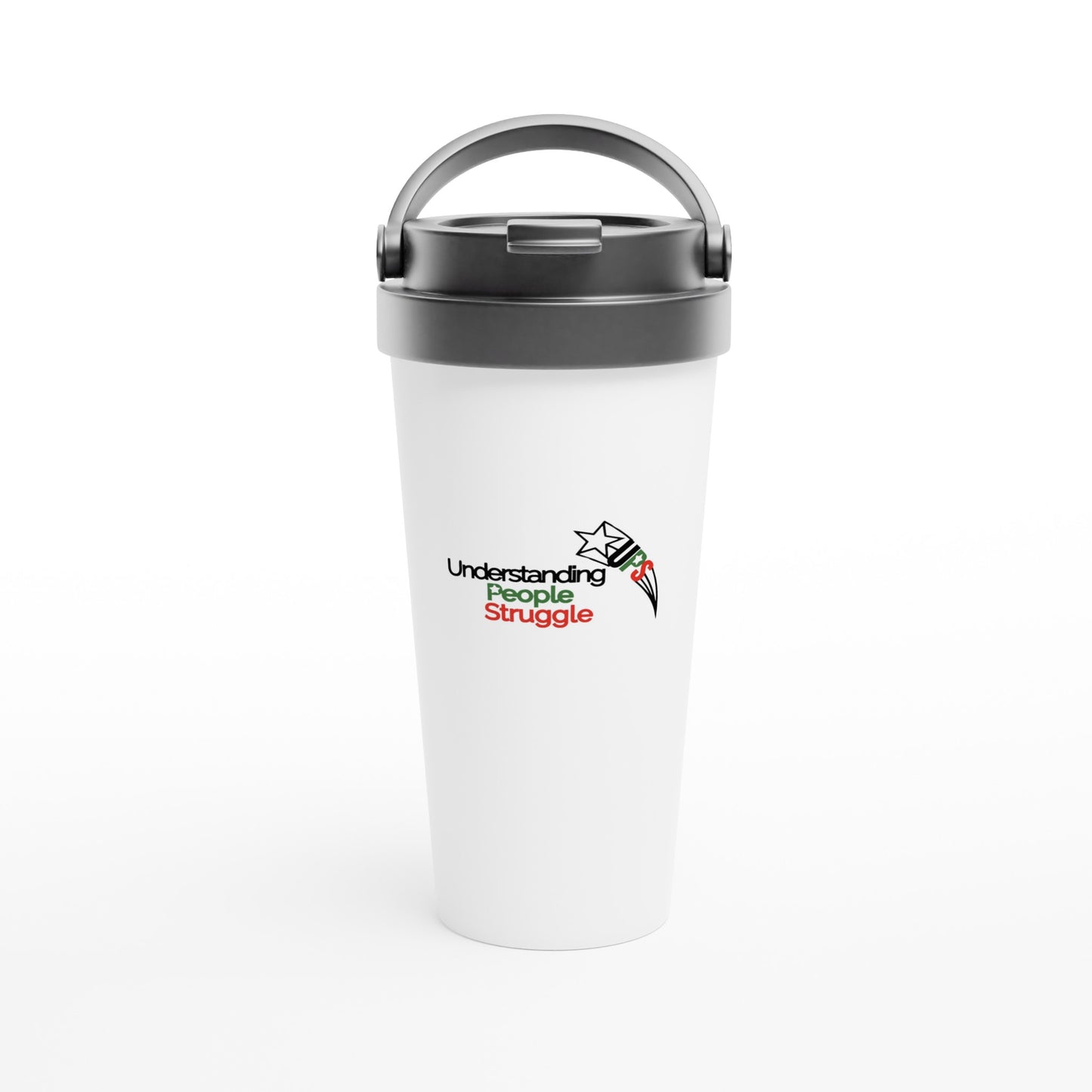 White 15oz Stainless Steel Travel Mug